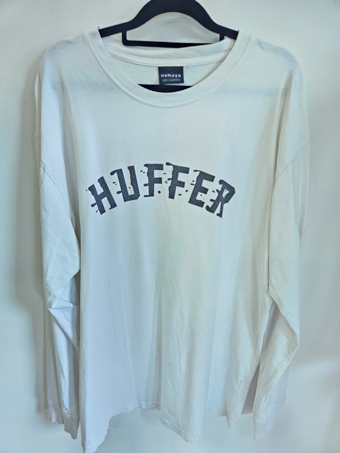 HUFFER COTTON LONG SLEEVE TOP WHITE SIZE 2XL