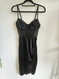 SHEIN SATIN MESH FORMAL DRESS BLACK SIZE S