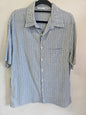 MORAITIS LINEN COTTON SHIRT LIGHT BLUE STRIPE SIZE M