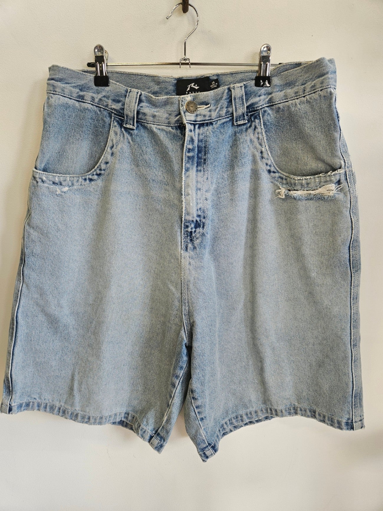 RUSTY DENIM BAGGY JORTS LIGHT BLUE SIZE 34