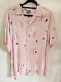 ASOS VISCOSE SHORT SLEEVE SHIRT PINK FLAMINGO SIZE M/L