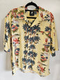 HANG TEN COTTON SHIRT YELLOW HAWAIIAN SIZE L