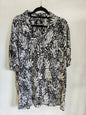 HINANO RAYON SHIRT BLACK WHITE HAWAIIAN SIZE 2XL