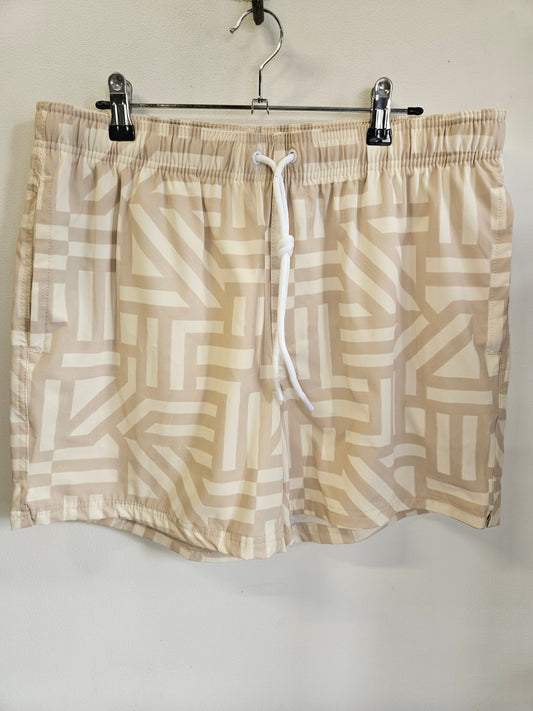 COTTON ON POLYESTER SHORTS BEIGE GEO SIZE L