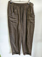 AMONG THE BRAVE LINEN PANTS KHAKI SIZE 10