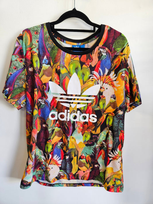 ADIDAS POLYESTER T SHIRT BRIGHT BIRDS SIZE 14