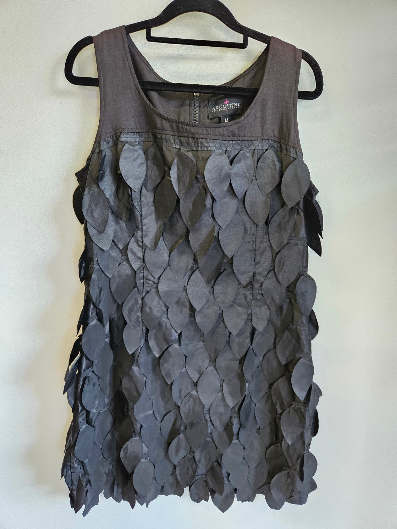 AUGUSTINE SATIN MINI DRESS BLACK SIZE M