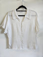 MARKS AND SPENCER LINEN SHIRT WHITE LACE DETAIL SIZE L