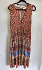 AUGUSTE COTTON SLEEVELESS MAXI DRESS PINK FLORAL SIZE 6