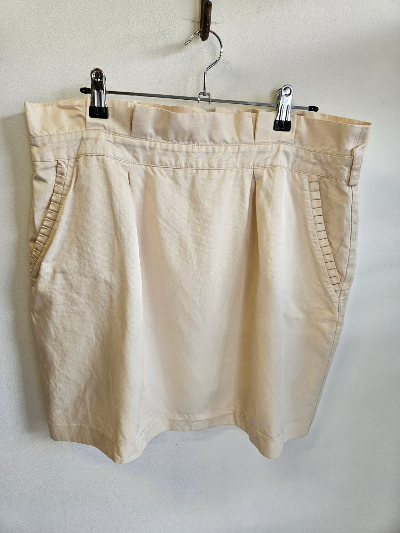 FOREVER NEW COTTON VISCOSE BLEND SKIRT BEIGE SIZE XL