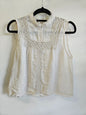 ZARA LINEN SLEEVELESS TOP OFF WHITE SIZE S