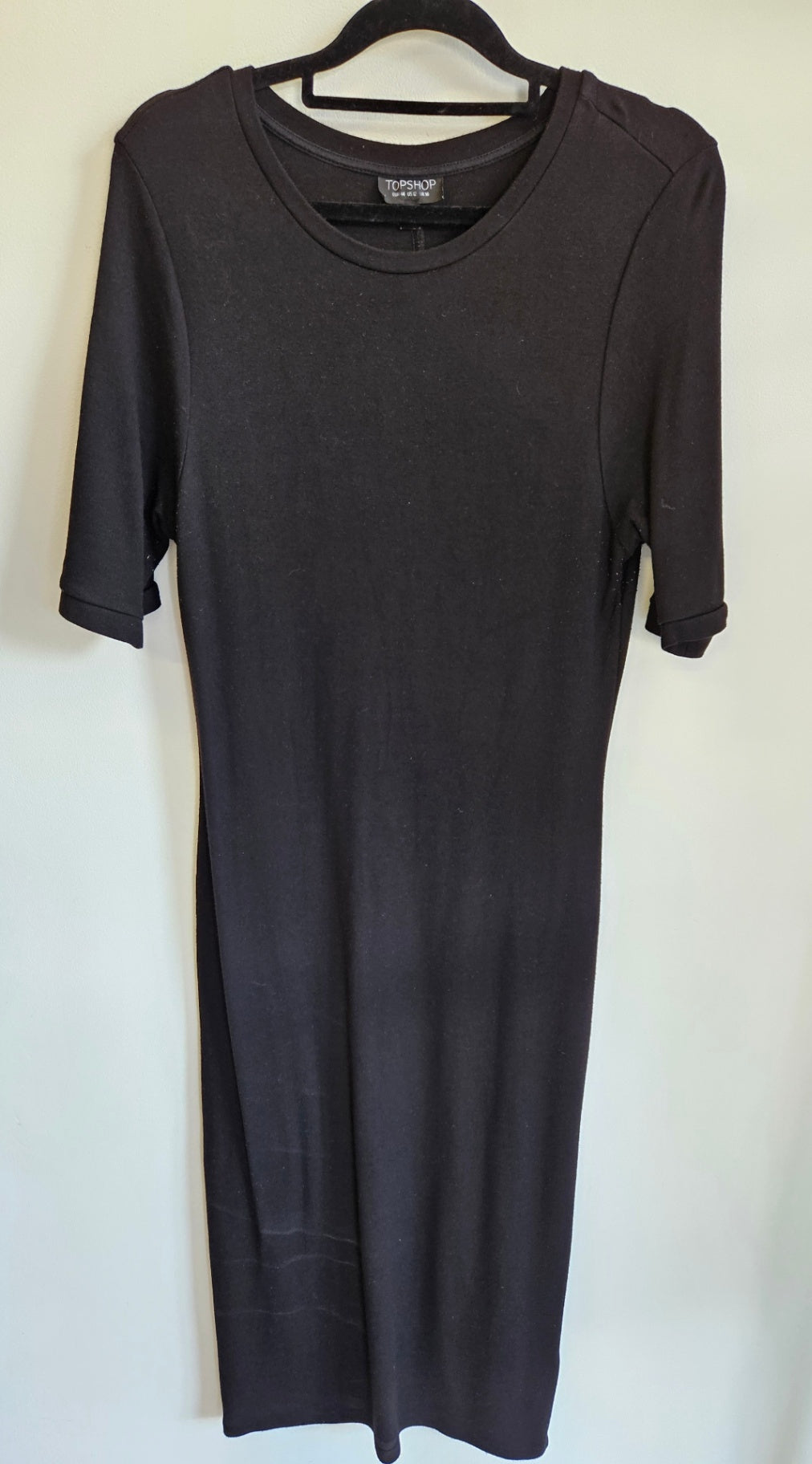 TOPSHOP VISCOSE DRESS BLACK SIZE L