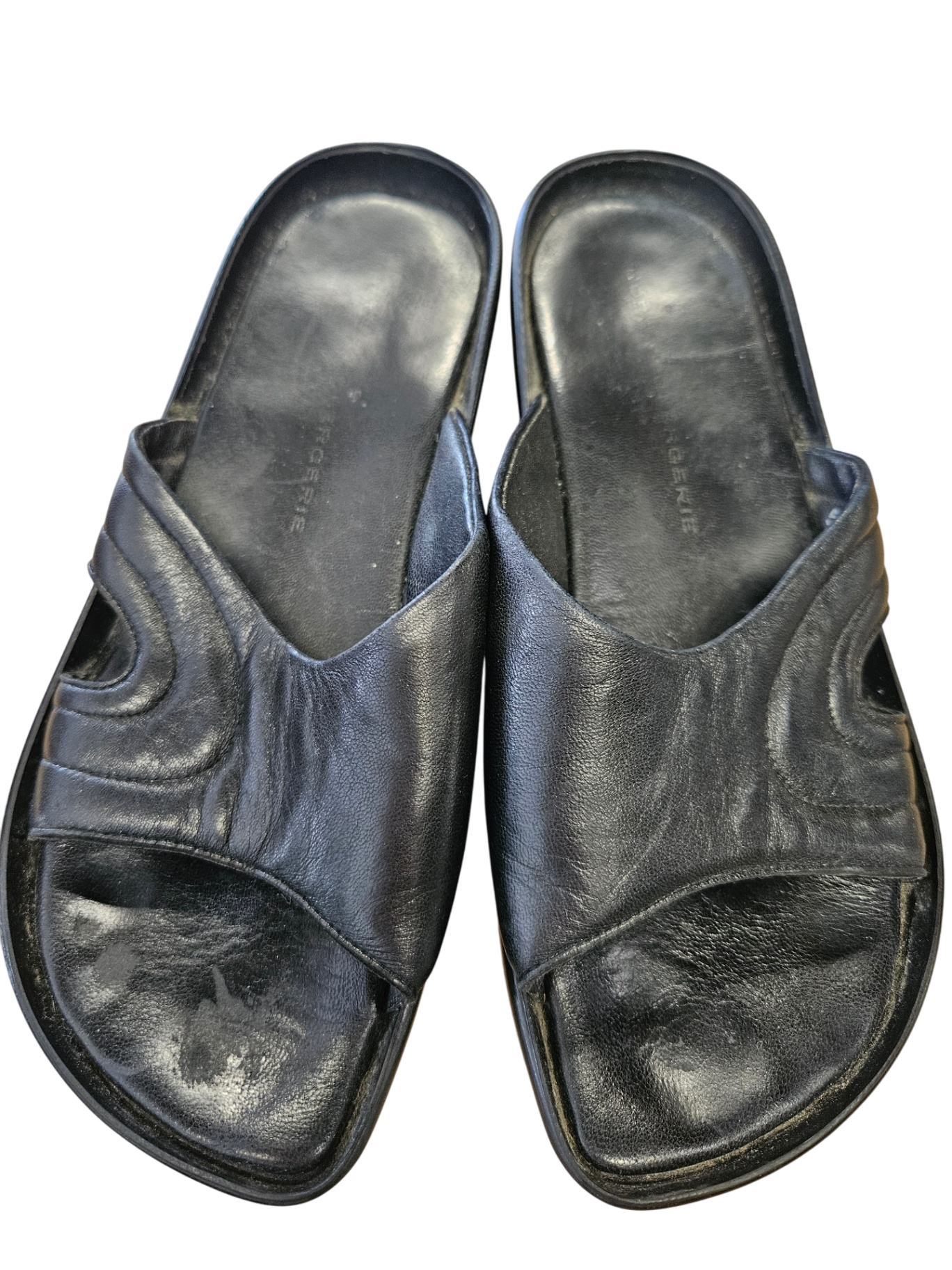 ROBERT CLERGERIE LEATHER MULE SHOES BLACK SIZE 5.5