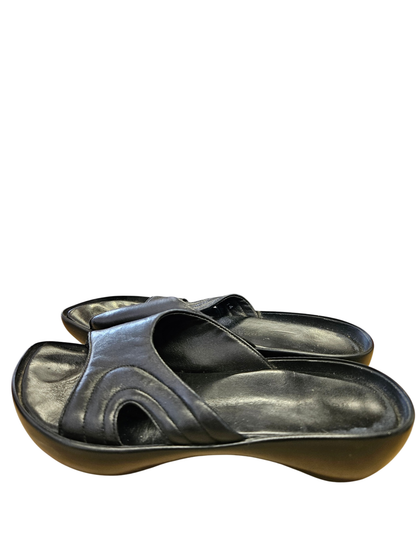 ROBERT CLERGERIE LEATHER MULE SHOES BLACK SIZE 5.5