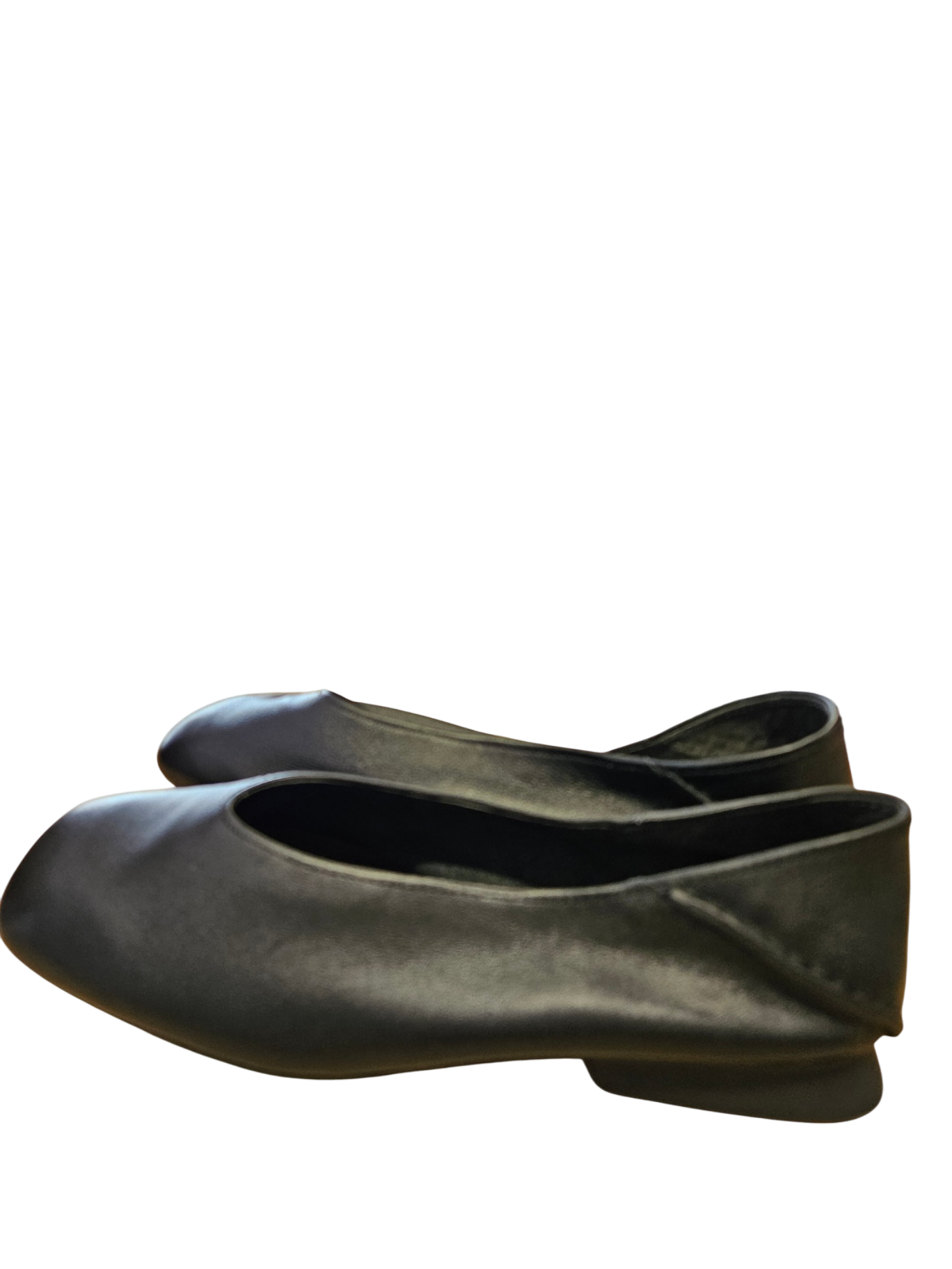 CAMPER LEATHER BALLET FLAT SHOES BLACK SIZE 38