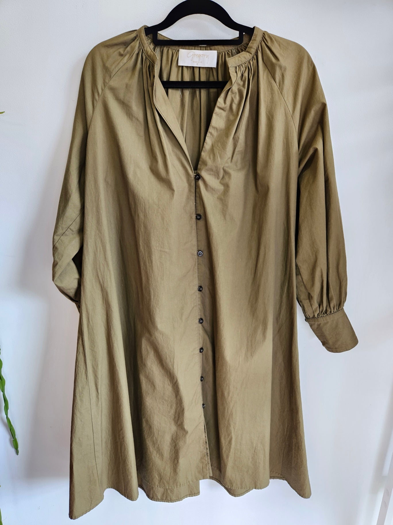 GREGORY COTTON SMOCK DRESS KHAKI SIZE 6