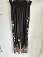 ODD MOLLY RAYON PANTS BLACK FLORAL EMBROIDERED SIZE S