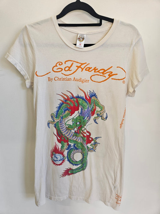 EH HARDY COTTON T SHIRT WHITE SIZE M
