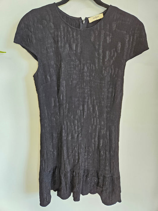 BA&SH VISCOSE MINI DRESS BLACK SIZE S