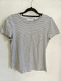 COUNTRY ROAD COTTON T SHIRT WHITE BLACK STRIPE SIZE XS