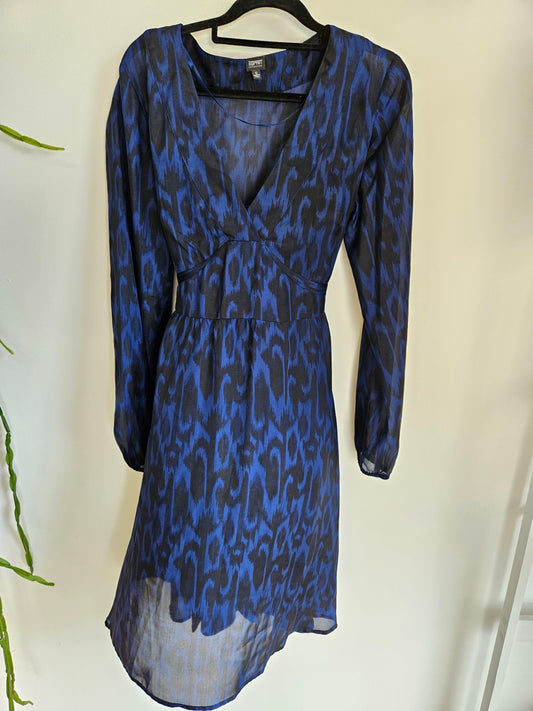 ESPRIT SILK FORMAL DRESS BLUE BLACK SIZE 12