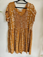 RIP CURL RAYON SHORT SLEEVE MIDI DRESS MUSTARD CREAM PRINT SIZE XL