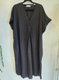BETTY BASICS LINEN MAXI DRESS BLACK SIZE XL