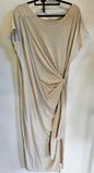 WEDNESDAY COTTON SHORT SLEEVE MAXI DRESS BEIGE SIZE 12
