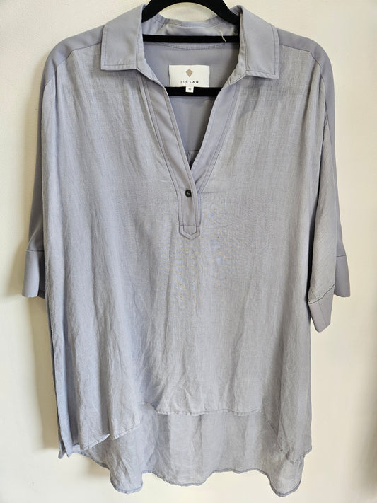 JIGSAW LINEN SHIRT BLUE GREY SIZE 10